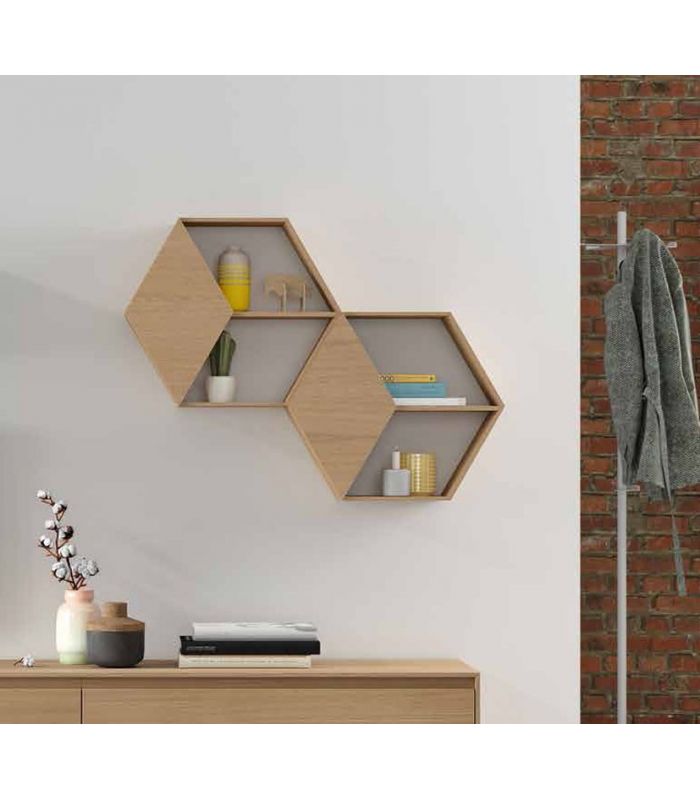 Estante Hexagonal en madera : Modelo MEL