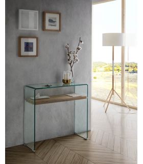 Consola de Cristal templado y Madera Modelo ASTURIAS