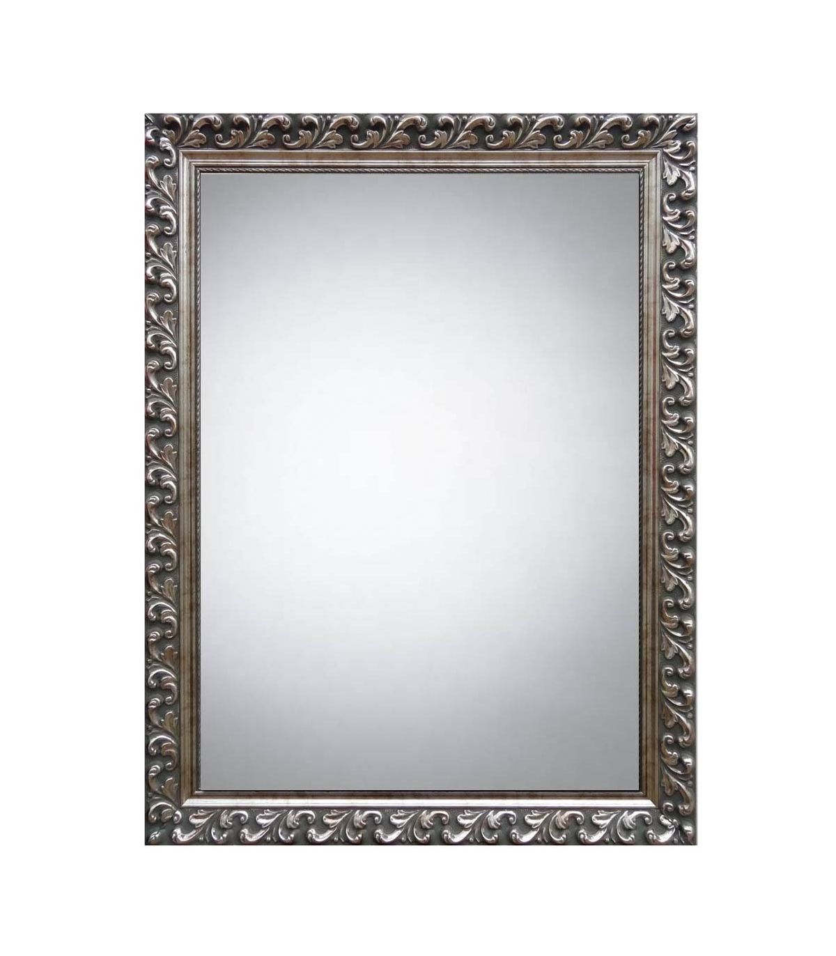 62 x 4 x 72 cm Espejo de Pared con Marco Rectangular de Madera Blanco Cuadrado 