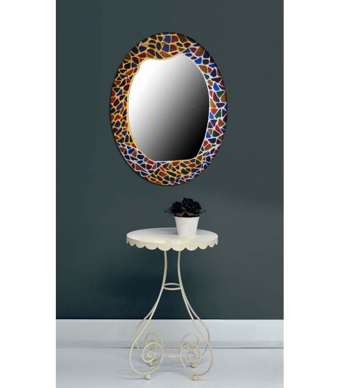 Espejos de Cristal Decorados a mano : Modelo GAUDI Ovalado