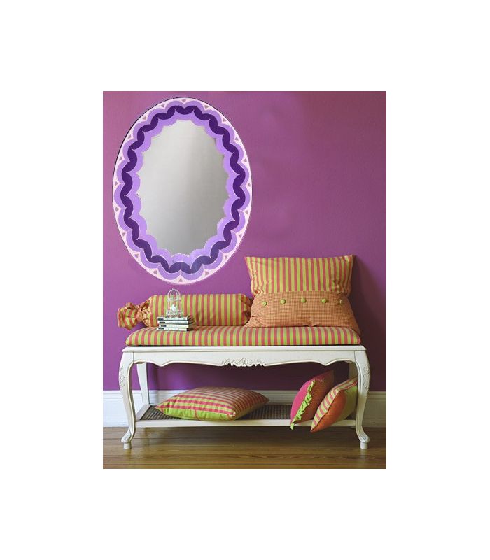 Espejos de Cristal Decorados a mano : Modelo LOTTO Morado