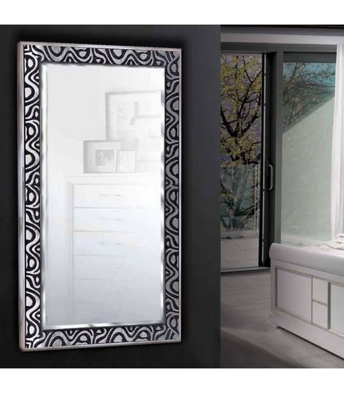 Espejo de pared con marco de madera a medida : CORNELLA Blanco