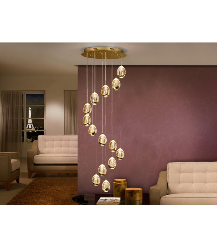 Colgantes LED de 14 luces : Colección ROCIO oro