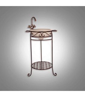 Mueble de lavabo forja Mod. PALANGANERO AFRICA con espejo VENECIA