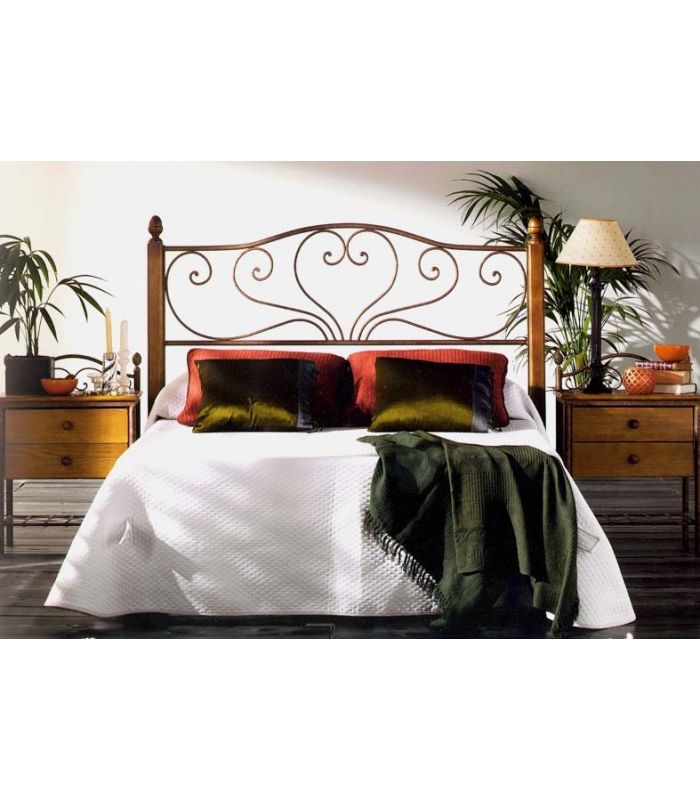 Cabecero de cama en forja y madera : modelo SANDRA