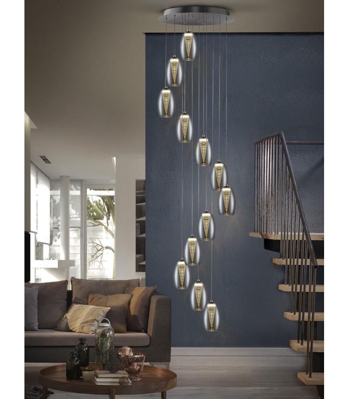 Lámpara Espiral con 12 Luces LED Colección NEBULA