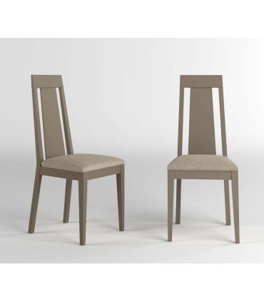 Set de 2 Sillas de maderas con asiento tapizado SELINA