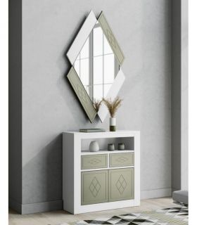 Espejo Pequeño de Diseño en madera Modelo QUATRO Rombos