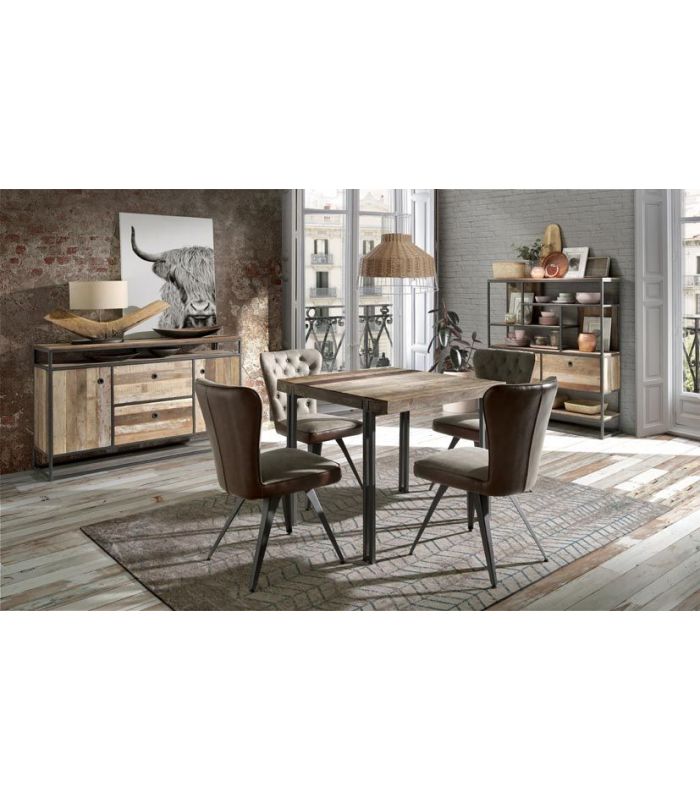 Mesa de comedor Cuadrada de estilo Industrial Colección TUAREG