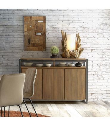 Mueble Aparador de teka reciclada y metal colección FENDY