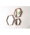 Espejo de de madera de forma Hexagonal Colección HOME