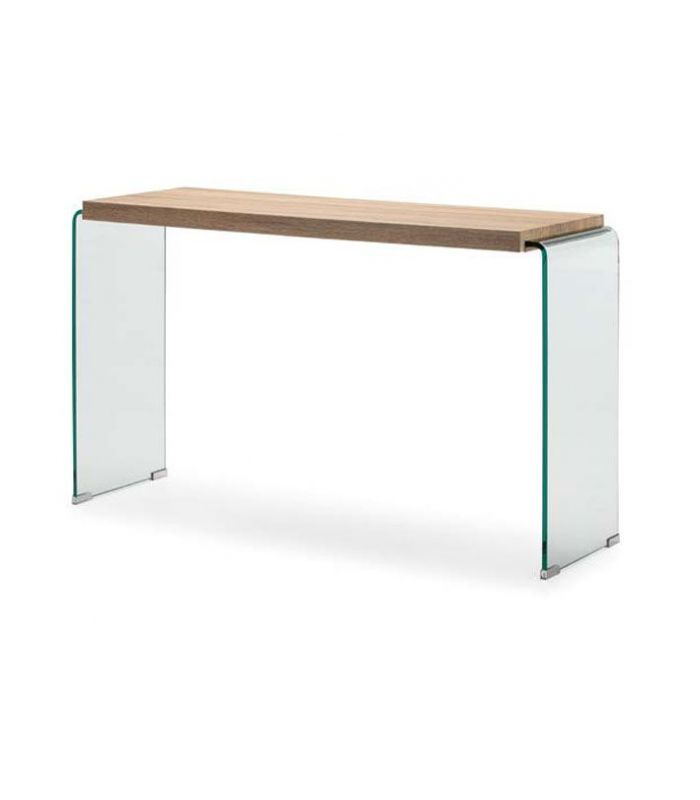 Consola de Diseño moderno en cristal templado y madera SYDNEY