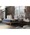 Cama de matrimonio en madera de nogal modelo TARRACO
