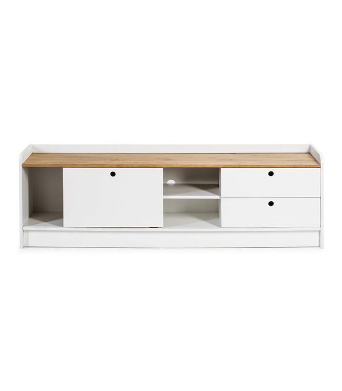 Mueble de Televisión en madera Colección MONTE Blanco/cera