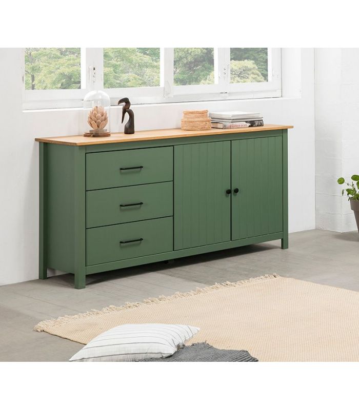 Mueble Aparador en madera de pino MIRANDA Verde