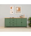 Buffet Aparador en madera de pino MIRANDA Verde