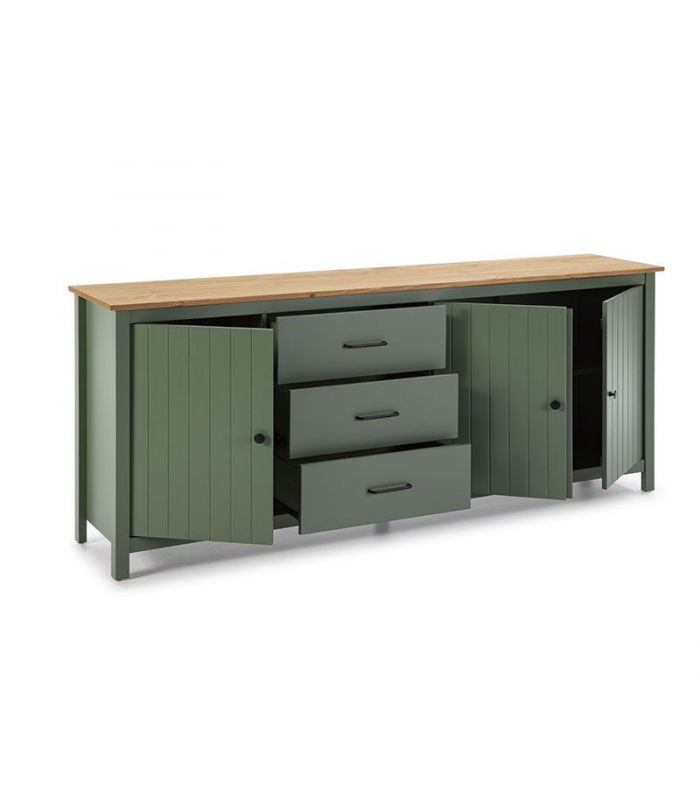 Buffet Aparador en madera de pino MIRANDA Verde