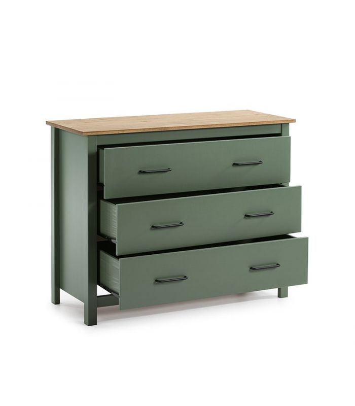 Cómoda en madera de pino Colección MIRANDA Verde