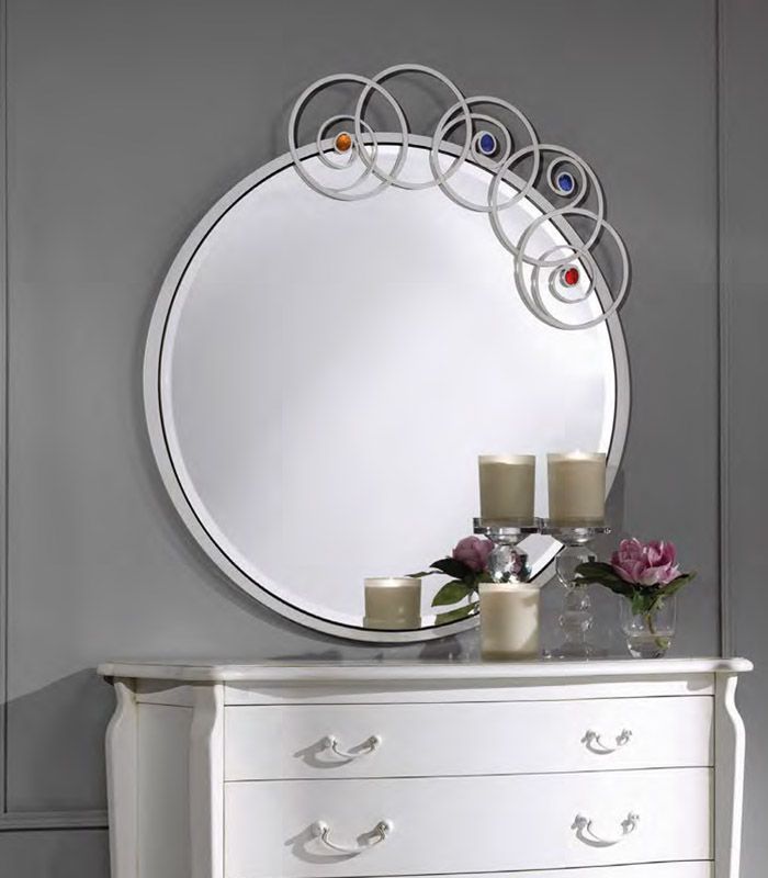 Espejo de pared en forja moderna modelo AIKO Pan de plata