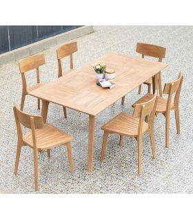 Mesa de terraza y jardín en madera de teca Colección NIREA