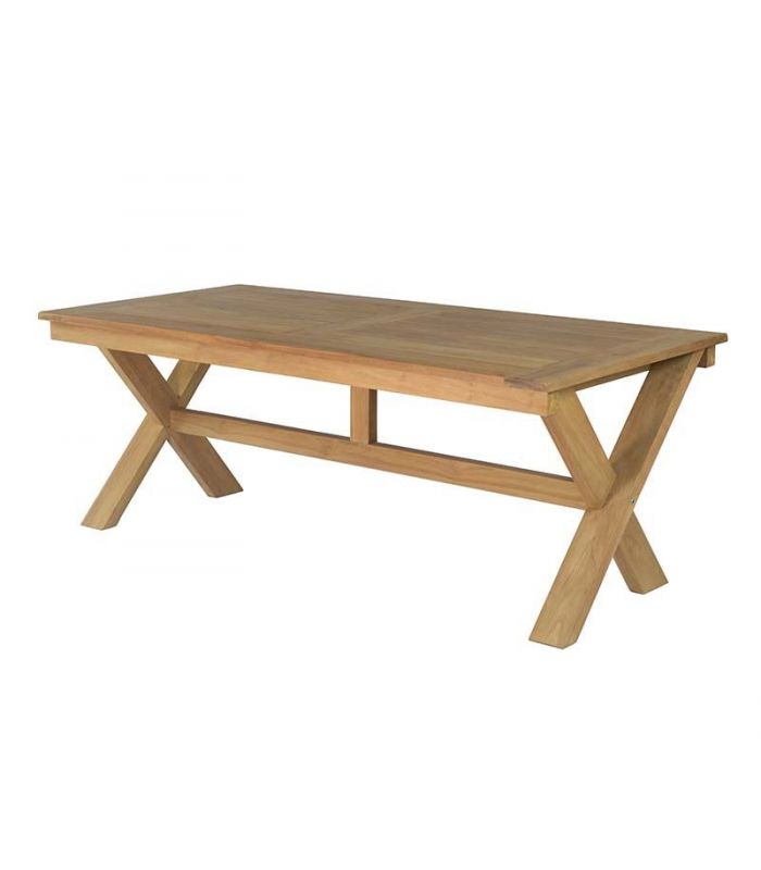 Mesa rectangular JAVA de madera natural de Teca