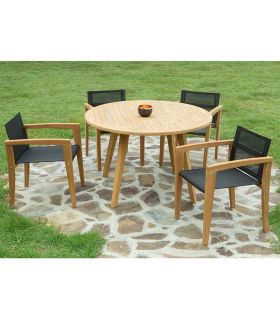 Mesa Redonda EDSON de madera natural de Teca
