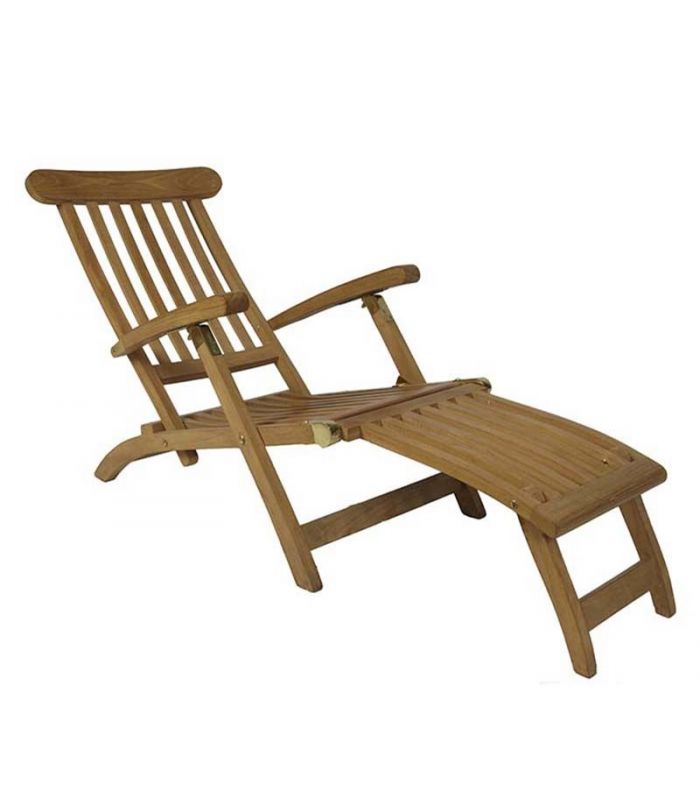 Tumbona presidencial MARBELLA de madera natural de Teca