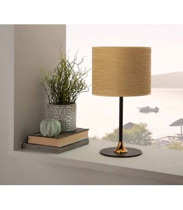Lámpara de mesa con pantalla de madera Colección WOOD