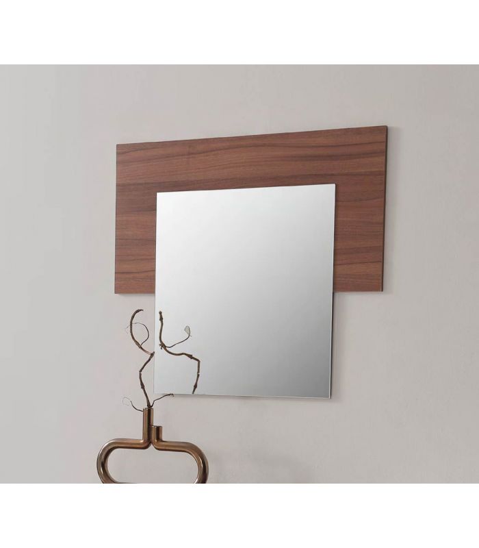 Espejo de pared con trasera de madera modelo KABUR