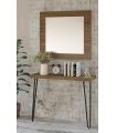 Espejo de pared rectangular en madera natural SIAM