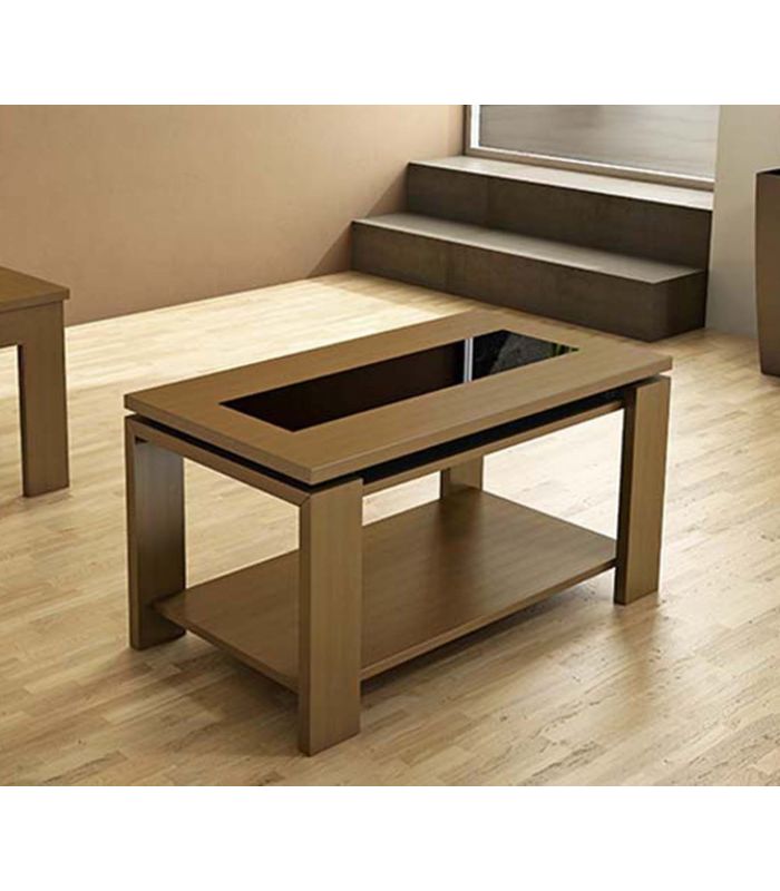 Mesa de centro elevable de diseño en madera LASARTE