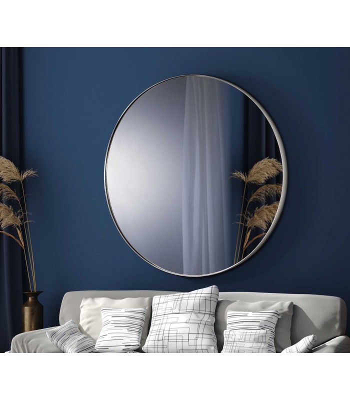 Espejo redondo de diseño ORIO Pan de plata