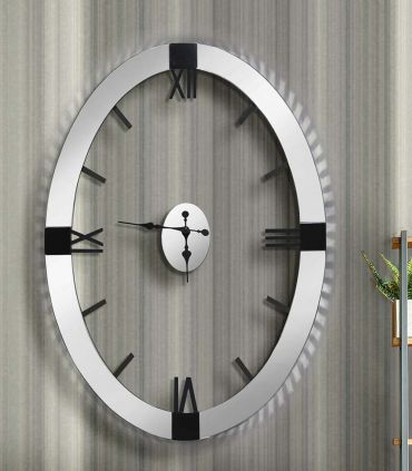 Reloj de pared con lunas de espejo TIMES oval