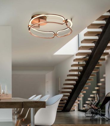 Plafón de techo moderno con luz LED Colección COLETTE Oro Rosa