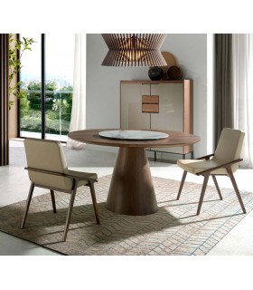 Mesa redonda de comedor con plato giratorio KALON