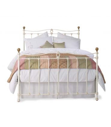 Cama de metal lacada con bolas de latón CAMELIA (piecero alto)