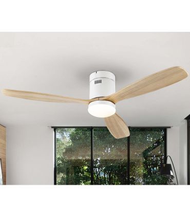 Ventilador de techo con luz LED SIROCO Natural