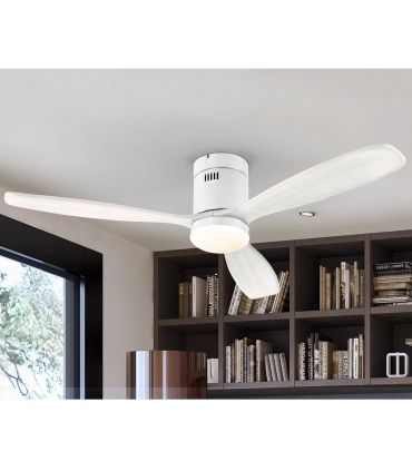 Ventilador de techo con luz LED modelo SIROCO Blanco