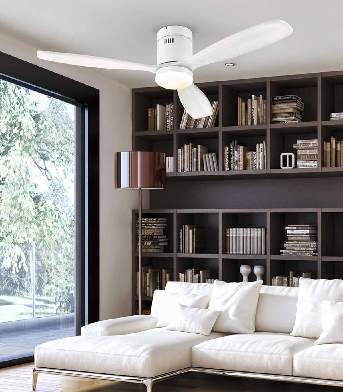 Ventiladores de techo con luz LED para interiores