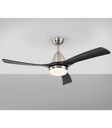 Ventilador de techo con luz LED modelo ASPAS níquel/negro