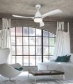 Ventilador de techo con luz LED modelo ASPAS blanco