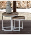 Mesas Nido en aluminio y madera de Teca BERTUS Joenfa Nature