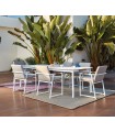 Mesa de comedor para terraza y jardín en aluminio blanco KETI