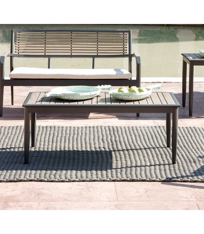 Mesa de centro para terraza y jardín en Aluminio colección TROPIC
