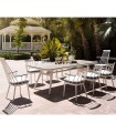 Mesa de comedor de terraza y jardín en aluminio colección FLOWER