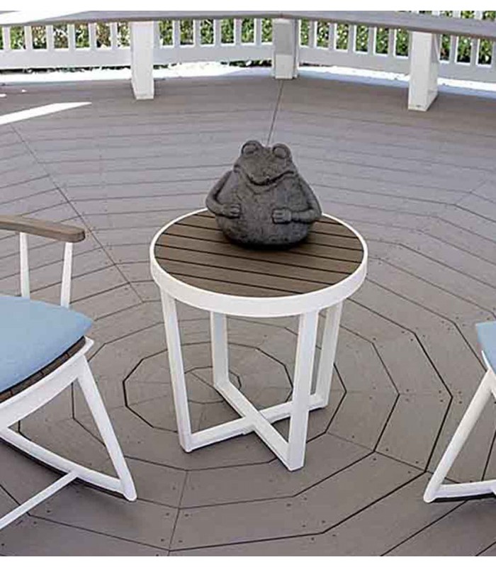 Mesa auxiliar de rincón de terraza y jardín en aluminio colección FLOWER