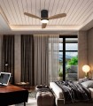 Ventilador de techo con luz LED SIROCO MINI Negro Nogal Schuller