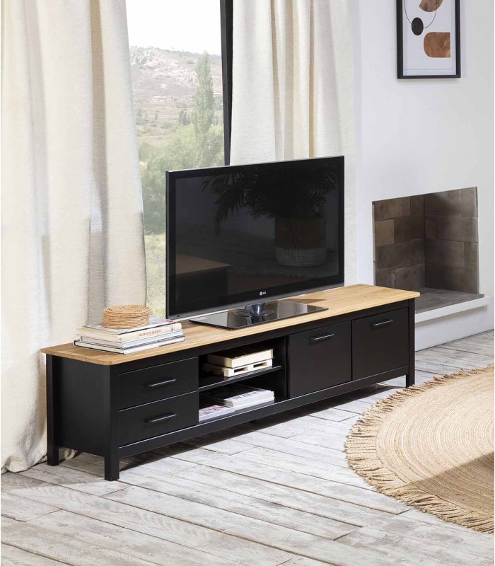 Mesa de televisión en madera de pino Colección VEGA