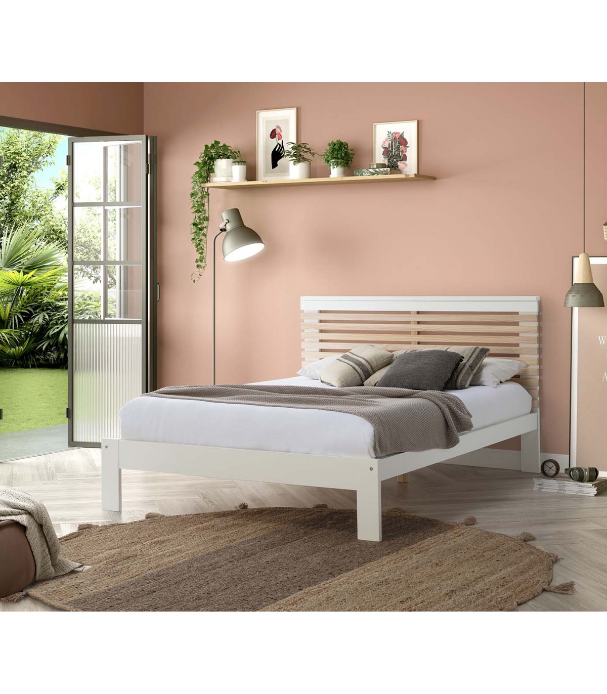 traicionar mariposa exhaustivo Cama de madera estilo nórdico VECTRA Blanca