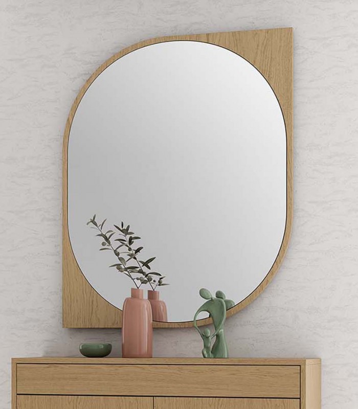 Espejo decorativo en madera de roble ARIAL